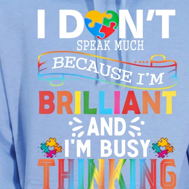 I Dont Speak Much Brilliant Autism Creature Autistic Gift Unisex Surf Hoodie