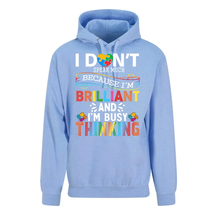 I Dont Speak Much Brilliant Autism Creature Autistic Gift Unisex Surf Hoodie