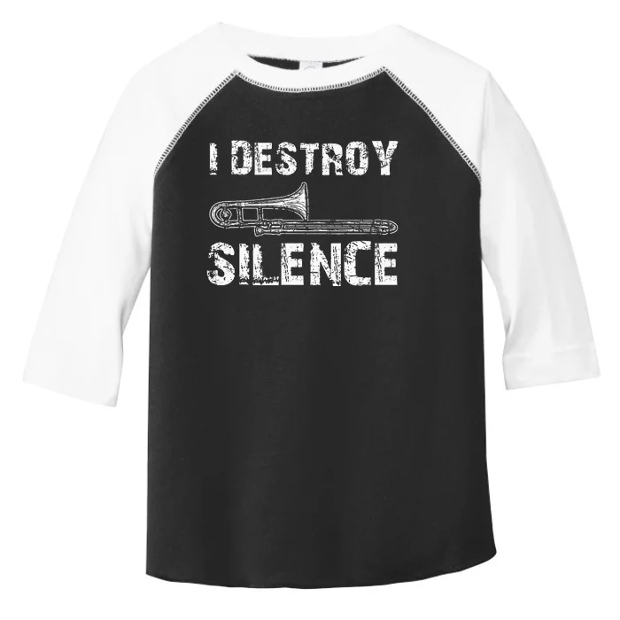 I Destroy Silence Funny Trombone Marching Band Toddler Fine Jersey T-Shirt