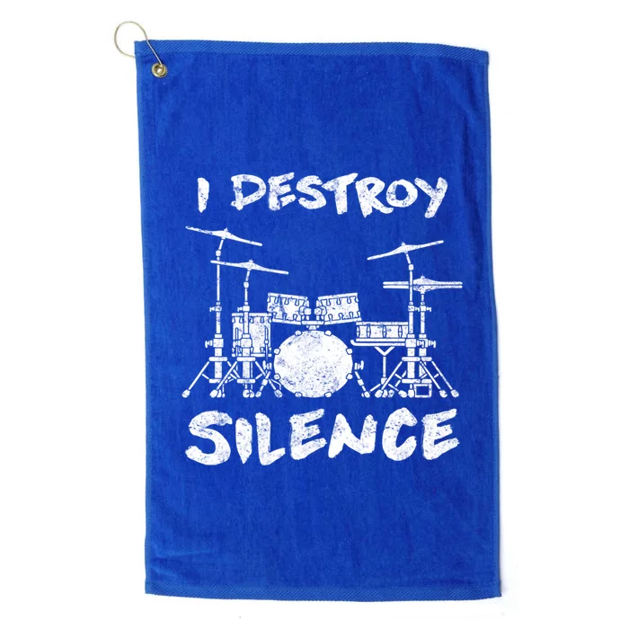 I Destroy Silence Drummer Gift Platinum Collection Golf Towel