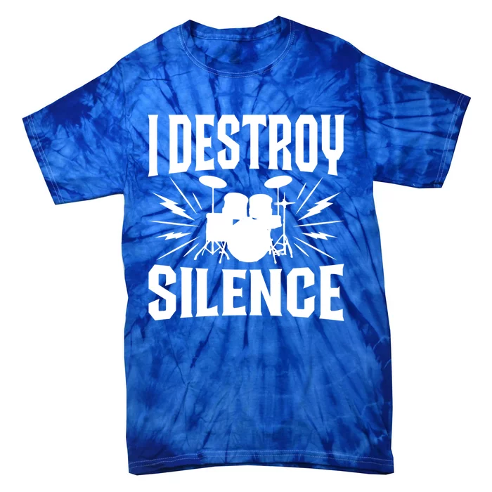 I Destroy Silence Marching Band Drumline Great Gift Member Drums Tie-Dye T-Shirt