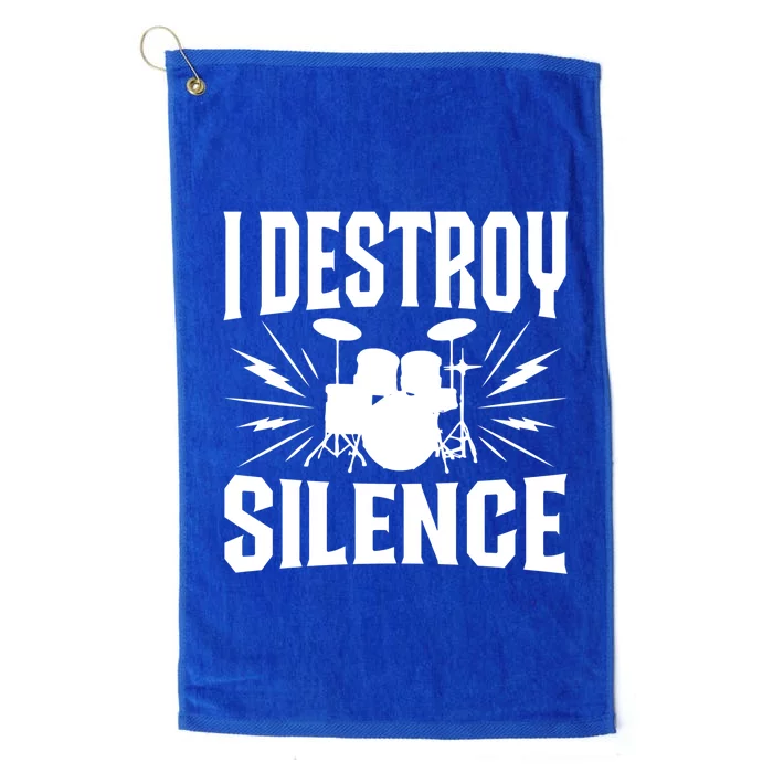 I Destroy Silence Marching Band Drumline Great Gift Member Drums Platinum Collection Golf Towel