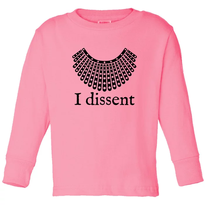 I Dissent Shirt I Dissent Collar RBG For Women I Dissent Toddler Long Sleeve Shirt