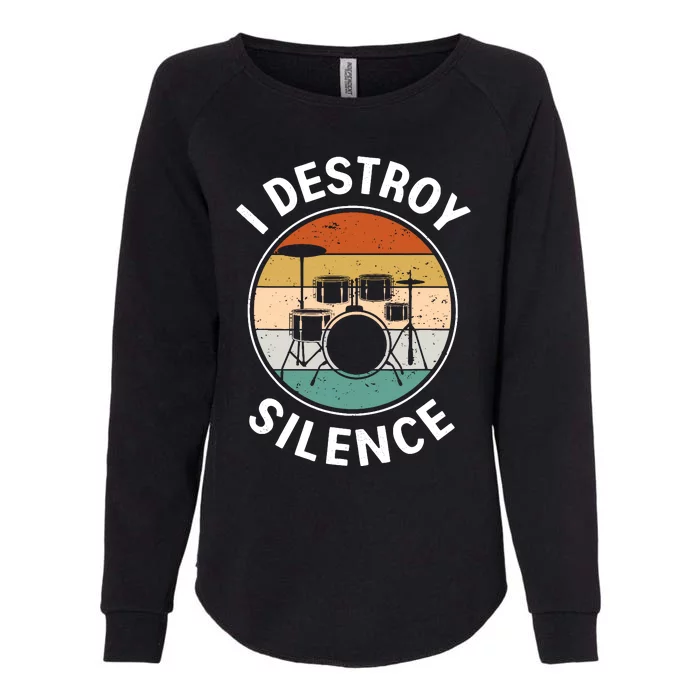 I Destroy Silence Tees Drum Lovers Womens California Wash Sweatshirt