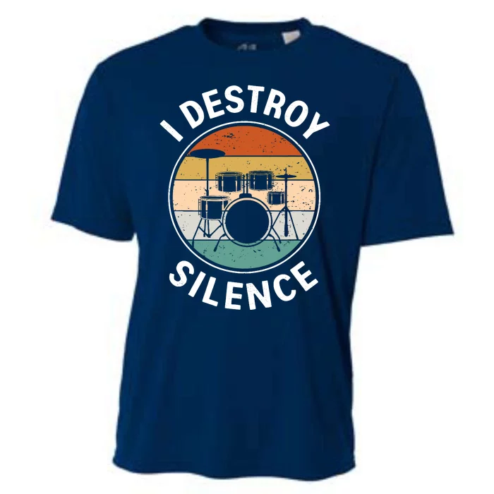 I Destroy Silence Tees Drum Lovers Cooling Performance Crew T-Shirt