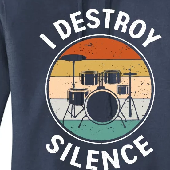 I Destroy Silence Tees Drum Lovers Women's Pullover Hoodie