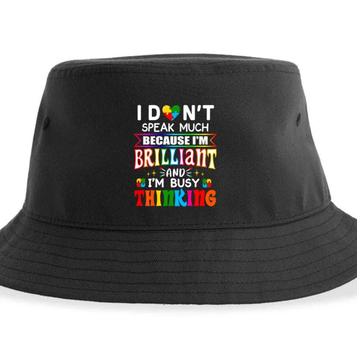 I Dont Speak Much Brilliant Autism Autistic Sustainable Bucket Hat