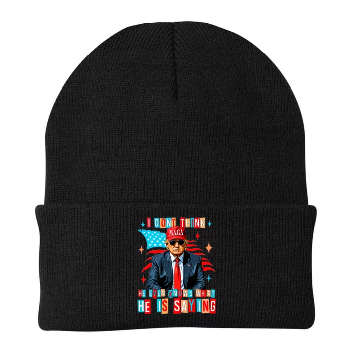 I Don’T Think He Even Knows What He Is Saying Biden Trump Knit Cap Winter Beanie