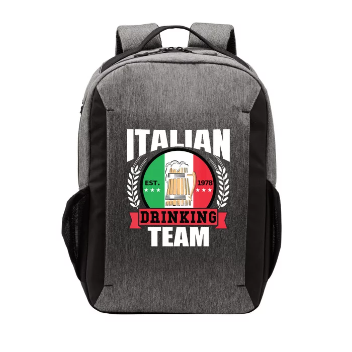 Italian Drinking Team Funny Italy Flag Beer Party Gift Idea Vector Backpack