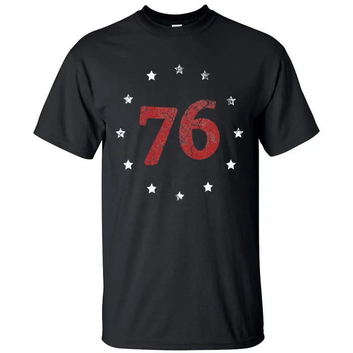 Independence Day The Spirit 76 Retro 4th of July Gift Tall T-Shirt