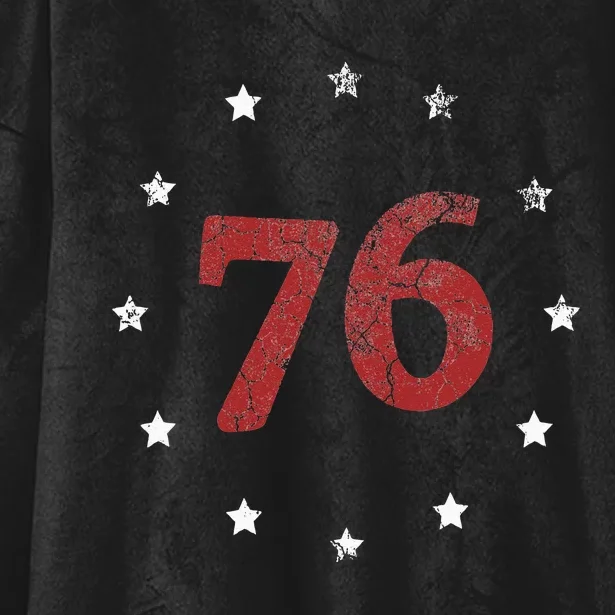 Independence Day The Spirit 76 Retro 4th of July Gift Hooded Wearable Blanket