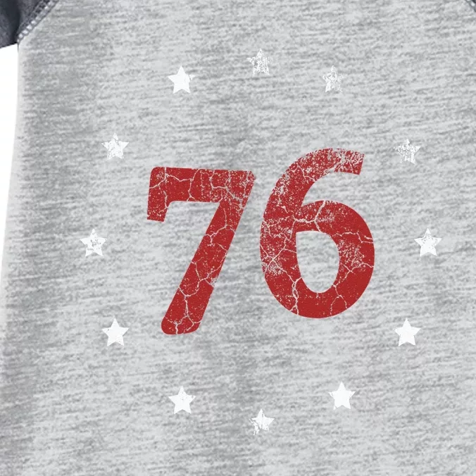 Independence Day The Spirit 76 Retro 4th of July Gift Infant Baby Jersey Bodysuit