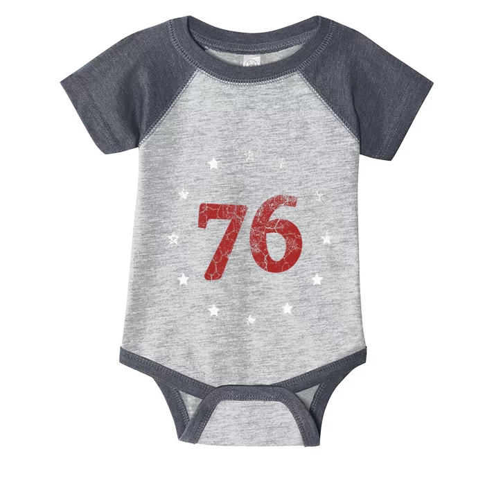 Independence Day The Spirit 76 Retro 4th of July Gift Infant Baby Jersey Bodysuit