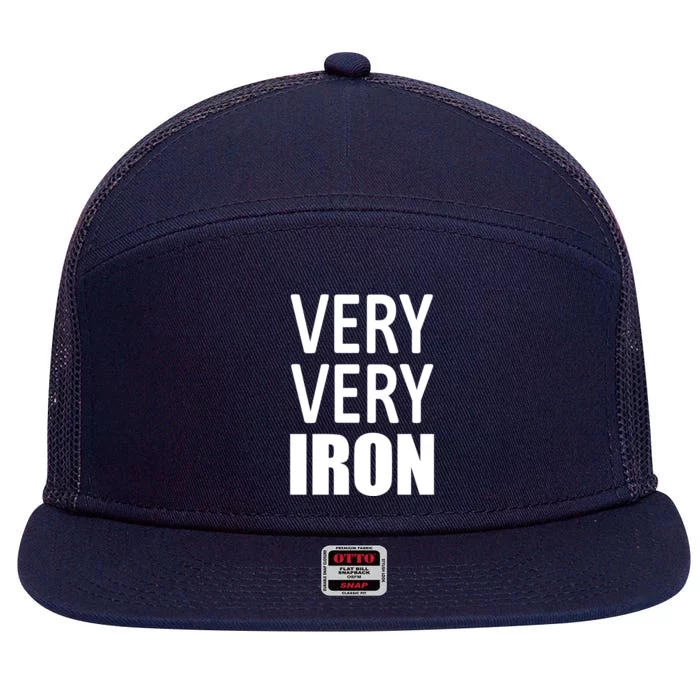 Iron Daddy Triathlon Dad Support Father Funny Gift 7 Panel Mesh Trucker Snapback Hat