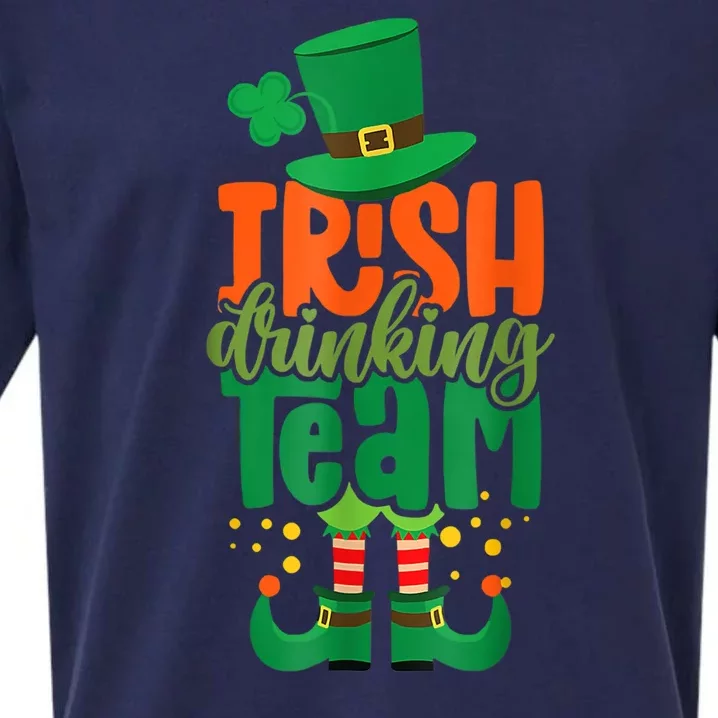 Irish Drinking Team St Patricks Day Funny Leprechaun Beer Sueded Cloud Jersey T-Shirt