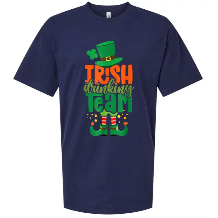 Irish Drinking Team St Patricks Day Funny Leprechaun Beer Sueded Cloud Jersey T-Shirt