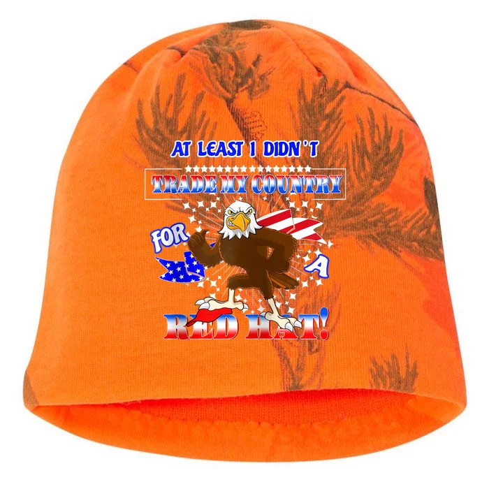 I Didn't Trade My Country For A Red Hat American Political Kati - Camo Knit Beanie