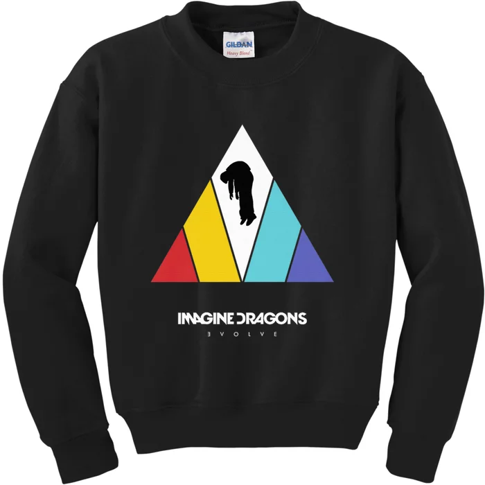 I.M.A.G.I.N.E. D.R.A.G.O.N.S Triangle Logo Red Yellow Mint Purple Kids Sweatshirt