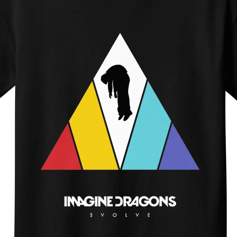 I.M.A.G.I.N.E. D.R.A.G.O.N.S Triangle Logo Red Yellow Mint Purple Kids T-Shirt