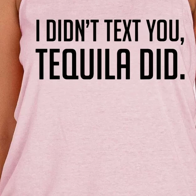 I Didnt Text You Tequila Did Funny Women's Knotted Racerback Tank