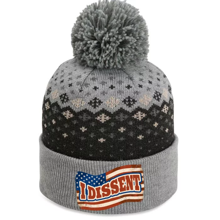 I Dissent USA Flag Vintage The Baniff Cuffed Pom Beanie