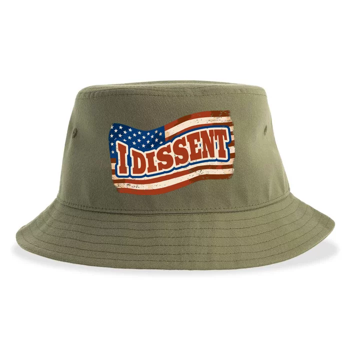 I Dissent USA Flag Vintage Sustainable Bucket Hat