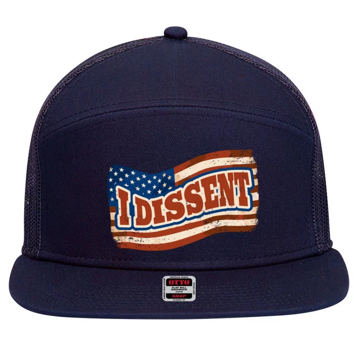 I Dissent USA Flag Vintage 7 Panel Mesh Trucker Snapback Hat