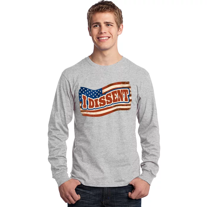 I Dissent USA Flag Vintage Long Sleeve Shirt