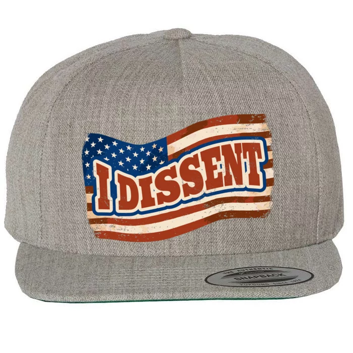 I Dissent USA Flag Vintage Wool Snapback Cap