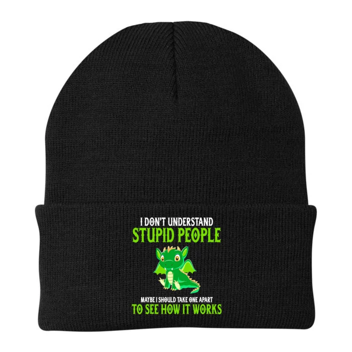 I Don't Understand Stupid People Funny Dragon Lover Knit Cap Winter Beanie