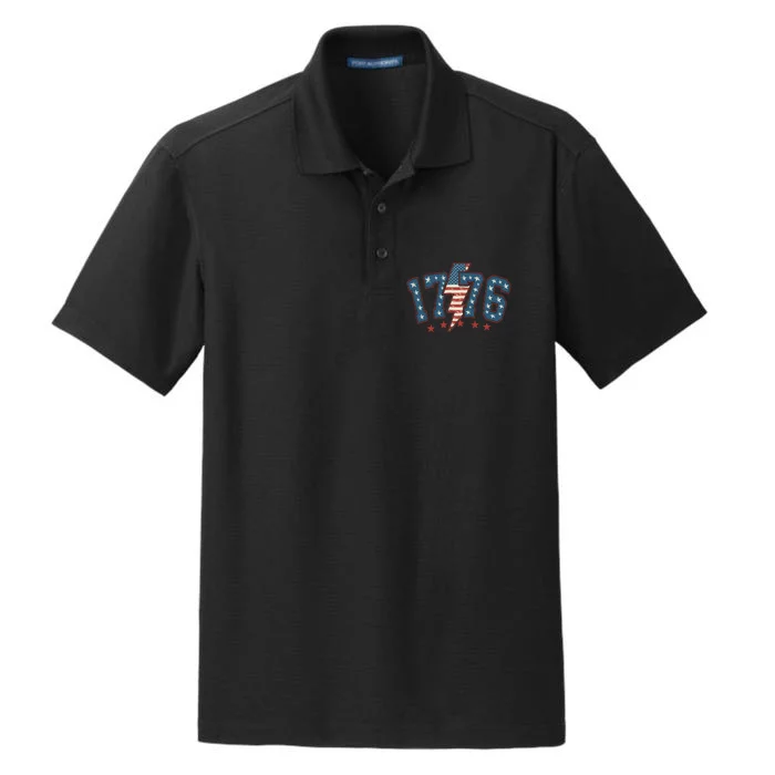 Independence Day Vintage 1776 America Happy 4th Of July Dry Zone Grid Performance Polo