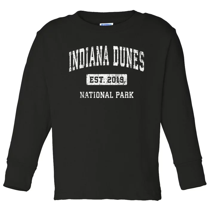 Indiana Dunes Vintage National Park Sports Design Toddler Long Sleeve Shirt