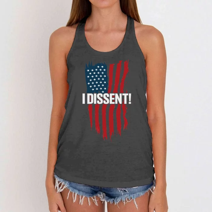 I Dissent Vote Blue Save Democracy 2024 Women's Knotted Racerback Tank