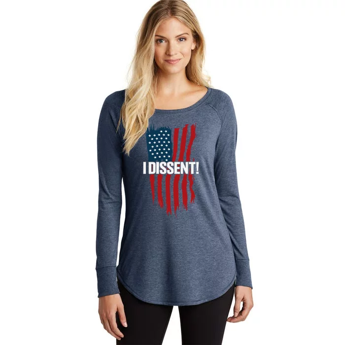 I Dissent! Vote Blue To Save Democracy Fight Facism Flag Women's Perfect Tri Tunic Long Sleeve Shirt