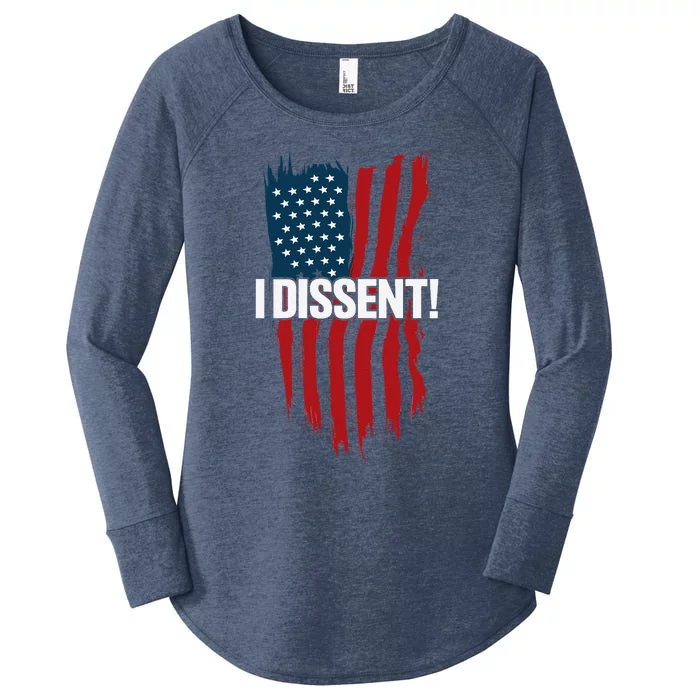 I Dissent! Vote Blue To Save Democracy Fight Facism Flag Women's Perfect Tri Tunic Long Sleeve Shirt