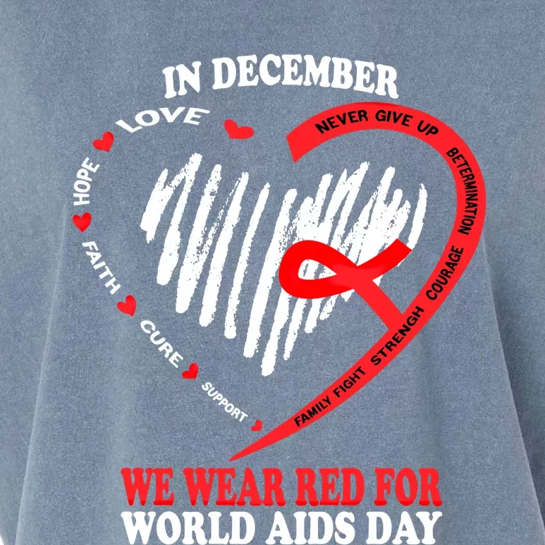 In December We Wear Red For World Aids Day Awareness Gift Garment-Dyed Women's Muscle Tee