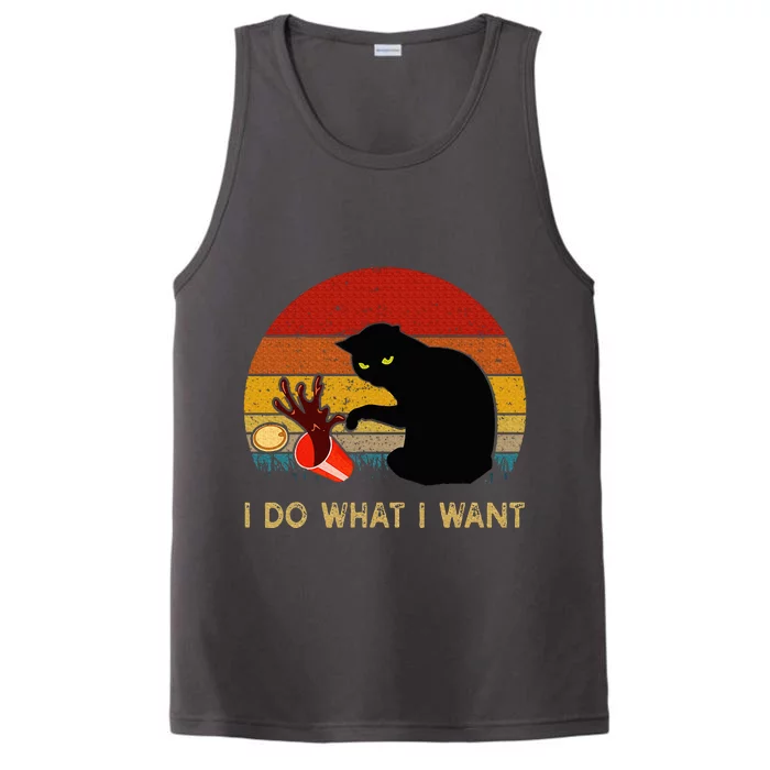 I Do What I Want Funny Black Cat Gifts Performance Tank