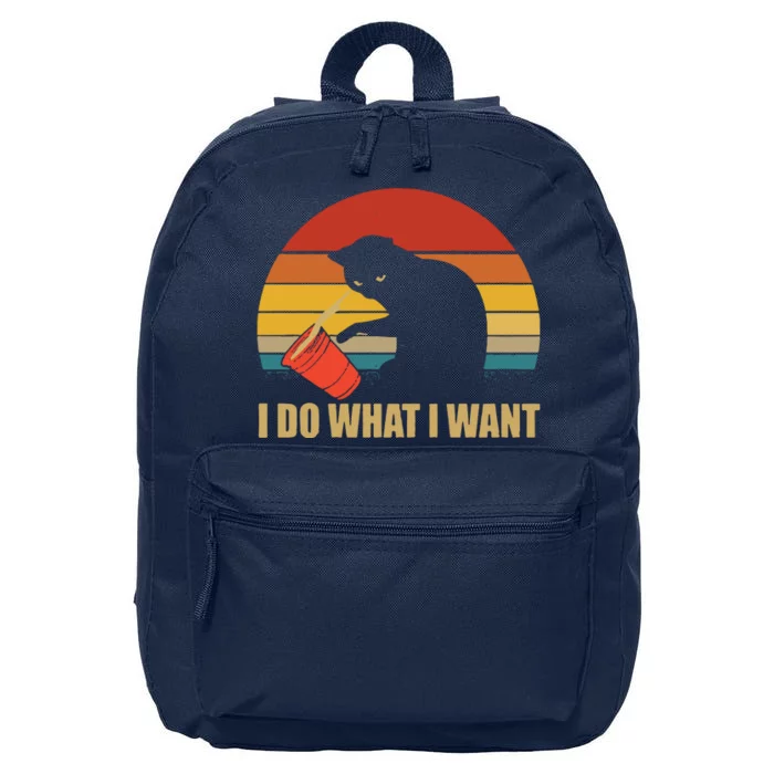 I Do What I Want Black Cat Animals Cute Cat 16 in Basic Backpack