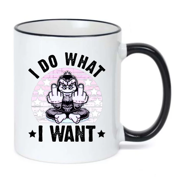 I Do What I Want Funny Monkey Black Color Changing Mug