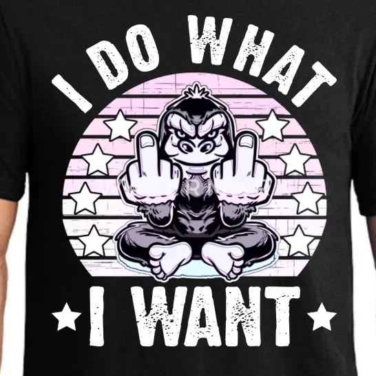 I Do What I Want Funny Monkey Pajama Set