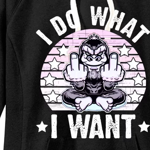 I Do What I Want Funny Monkey Women's Fleece Hoodie