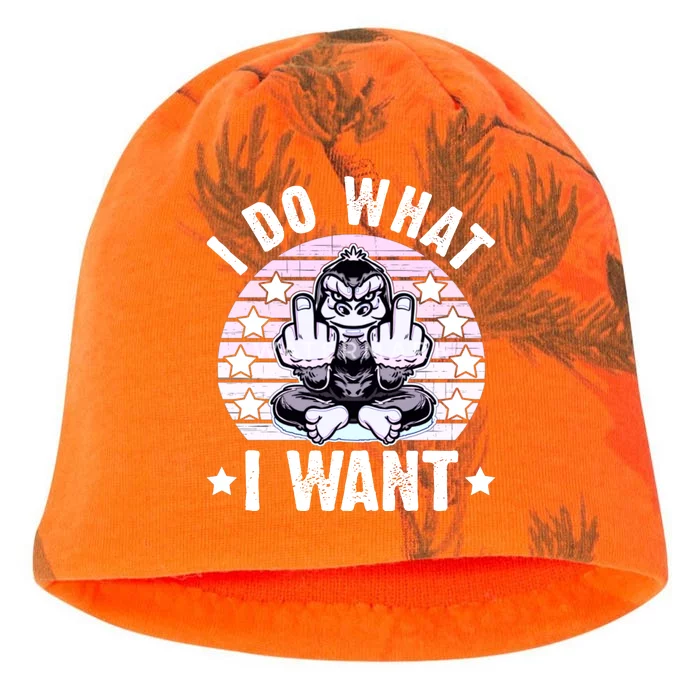 I Do What I Want Funny Monkey Kati - Camo Knit Beanie