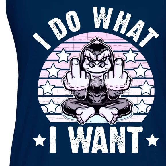 I Do What I Want Funny Monkey Ladies Essential Flowy Tank