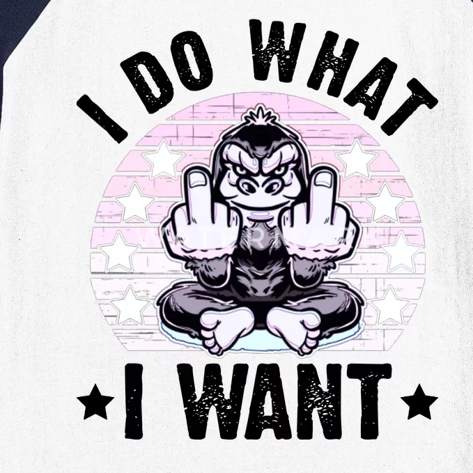 I Do What I Want Funny Monkey Baseball Sleeve Shirt