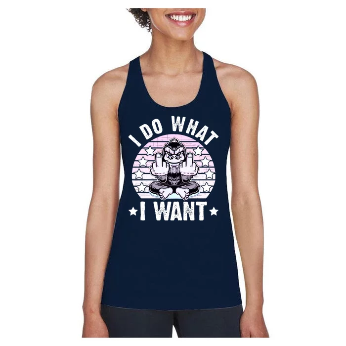 I Do What I Want Funny Monkey Women's Racerback Tank