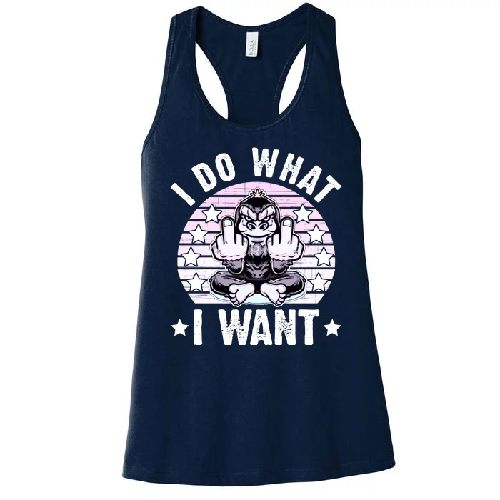 I Do What I Want Funny Monkey Women's Racerback Tank