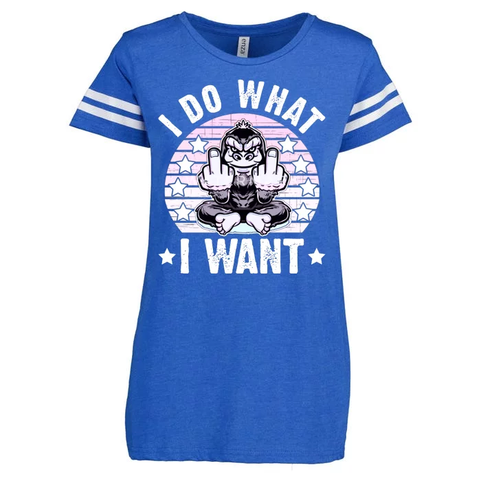 I Do What I Want Funny Monkey Enza Ladies Jersey Football T-Shirt