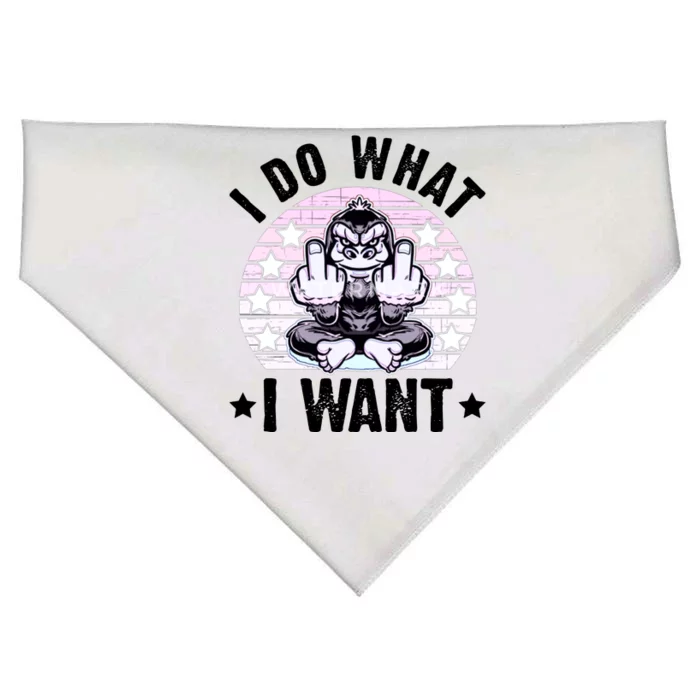 I Do What I Want Funny Monkey USA-Made Doggie Bandana