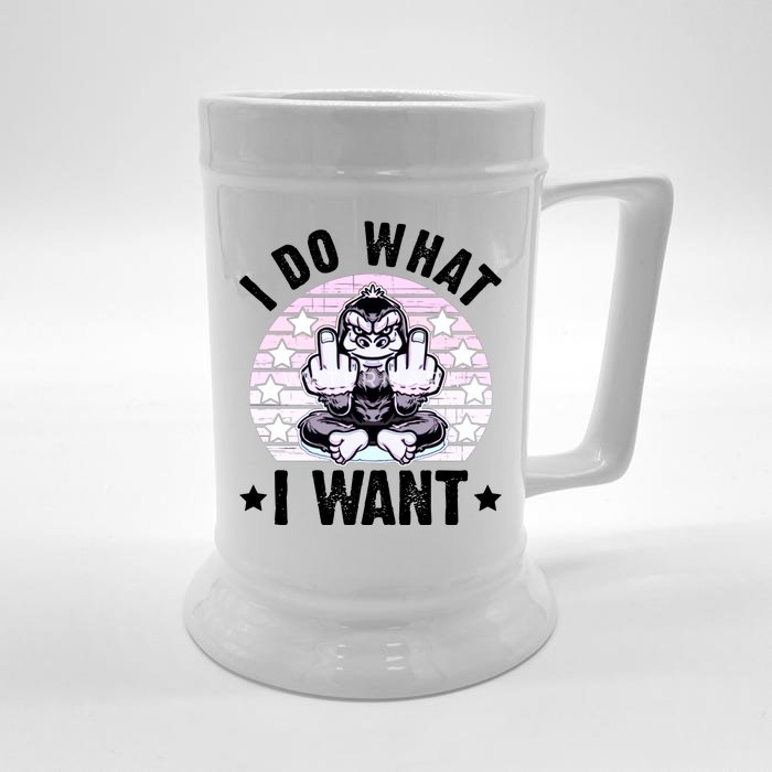 I Do What I Want Funny Monkey Front & Back Beer Stein