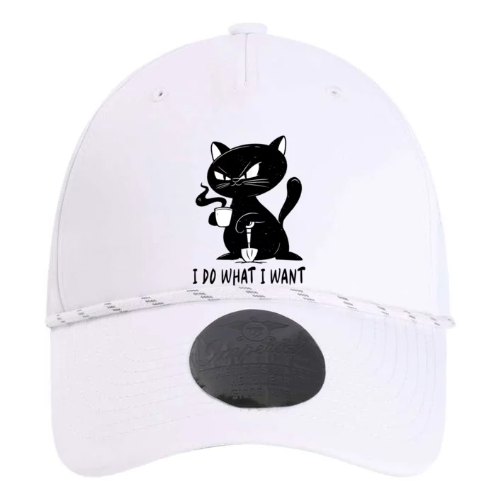 I Do What I Want Funny Black Cat Withe Cup Coffee Gifts Performance The Dyno Cap